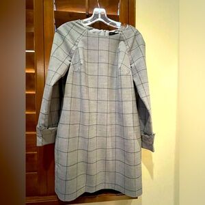 EUC Banana Republic Bold Grey Plaid Dress sz 8 Petite